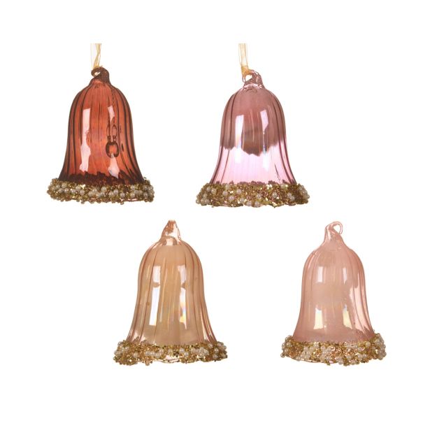 OKRASEK ZA JELKO DECORIS ZVONČEK Z BLEŠČICAMI SORT