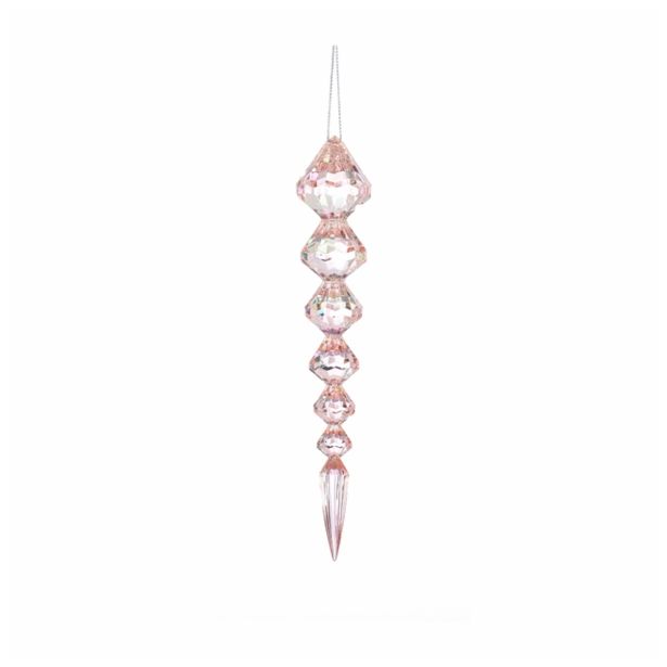 OKRASEK ZA JELKO GLOSSTYLE AKRILNI 17CM ROZA BARVE LEDENA SVEČA