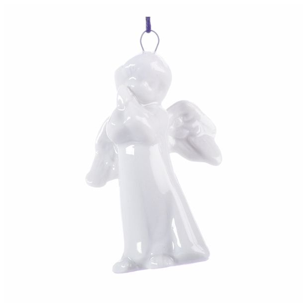 OKRASEK ZA JELKO GLOSSTYLE ANGEL BELI 8 CM SORTIRANO PORCELANASTI GLADKI VISEČ