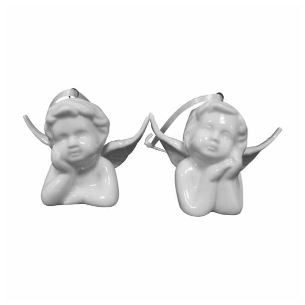 OKRASEK ZA JELKO GLOSSTYLE ANGEL VISEČI BELI 6 CM 6.5X4X5.10 CM