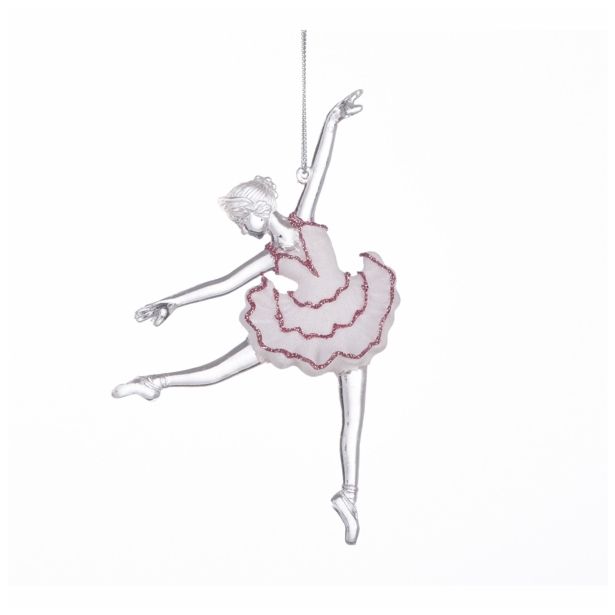OKRASEK ZA JELKO GLOSSTYLE BALETKA BELA/ROZA 15 CM AKRILNA