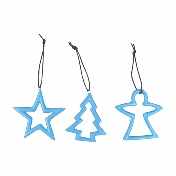 OKRASEK ZA JELKO GLOSSTYLE JELKA/ZVEZA/ANGEL 8.6 CM PORCELAN RAZLIČNE BARVE