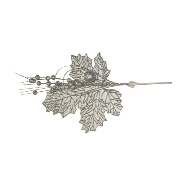 OKRASEK ZA JELKO GLOSSTYLE PIK 60 CM SREBRNE BARVE