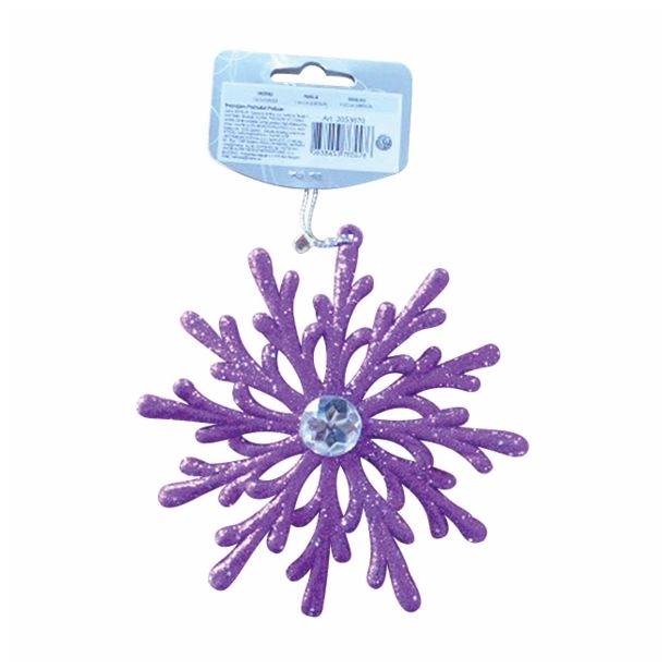 OKRASEK ZA JELKO GLOSSTYLE SNEŽINKA 11X12 CM VIJOLA