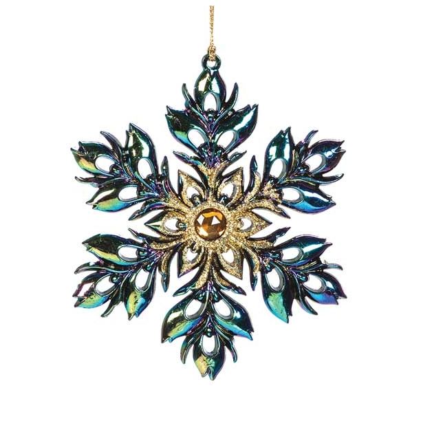 OKRASEK ZA JELKO GLOSSTYLE SNEŽINKA MULTICOLOR 10X1X 12 CM Z DIAMANTOM