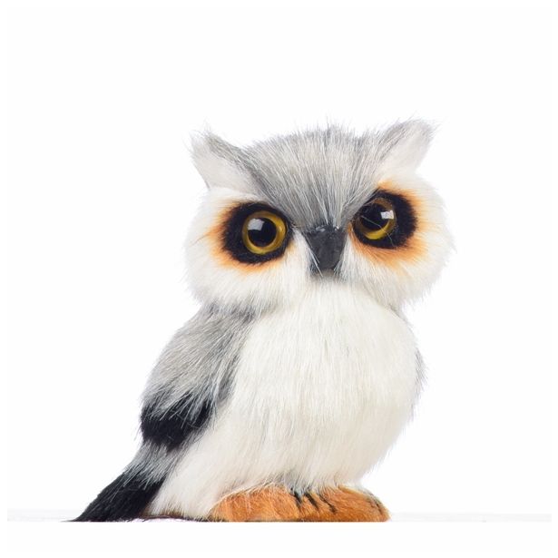 OKRASEK ZA JELKO GLOSSTYLE VISEČA SOVA 7 CM BELA SORTIRANO