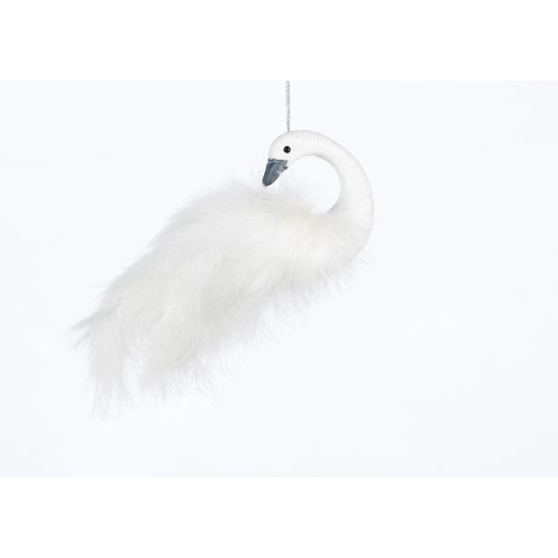 OKRASEK ZA JELKO GLOSSTYLE VISEČI LABOD 18 CM