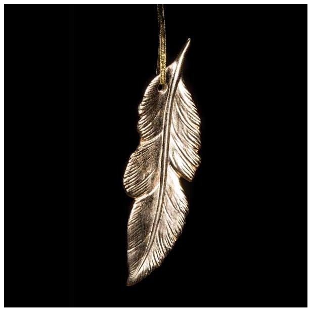 OKRASEK ZA JELKO GLOSSTYLE ZLATO PERJE 18.7 CM IZ PORCELANA