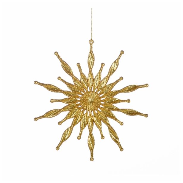 OKRASEK ZA JELKO GLOSSTYLE ZVEZDA PRMERA 15 CM ZLATA ZLATA