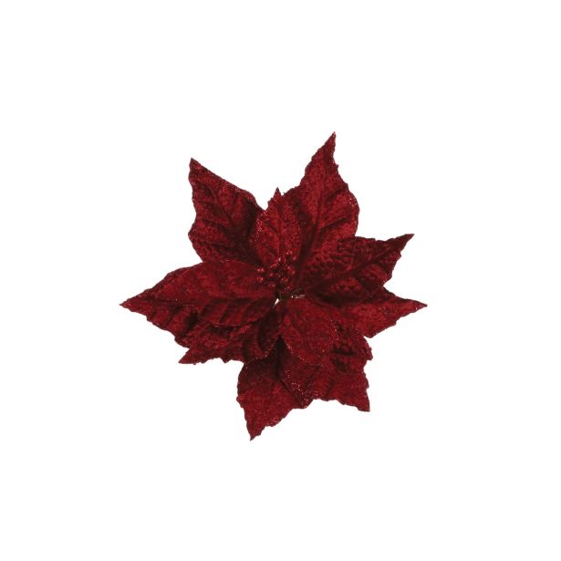 OKRASEK ZA JELKO HOUSE OF SEASONS BOŽIČNA ZVEZDA 20 CM TEMNO RDEČA KLIP