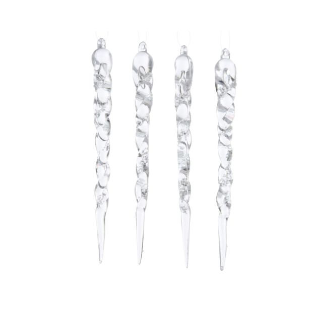 OKRASEK ZA JELKO LEDENE SVEČE 13 CM 4/1 TRANSPARENTNE