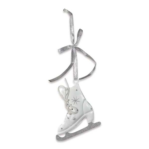 OKRASEK ZA JELKO R+W DRSALKA KOVINSKA BELE BARVE 12 CM