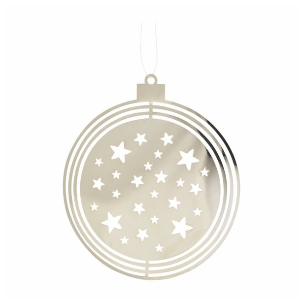 OKRASEK ZA JELKO R+W KOVINSKI 3D KROGLA SREBRNA 2 KOSA