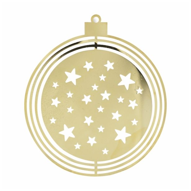 OKRASEK ZA JELKO R+W KOVINSKI 3D KROGLA ZLATA 2 KOSA