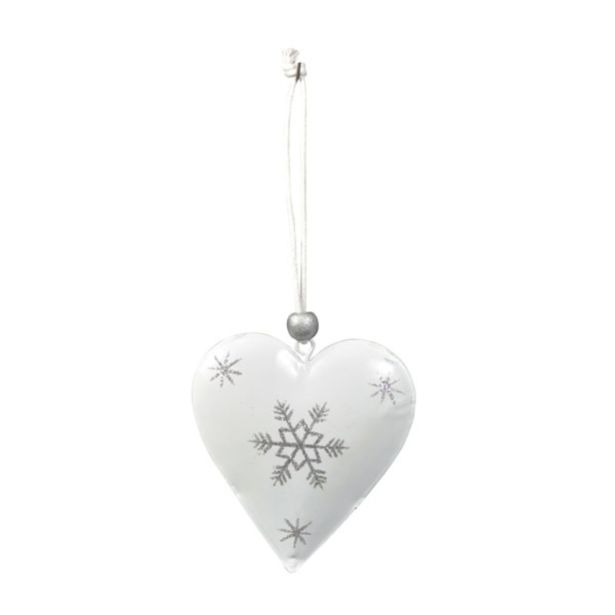 OKRASEK ZA JELKO R+W KOVINSKI BELE BARVE 8 CM ZVEZDA/SRCE/DREVO