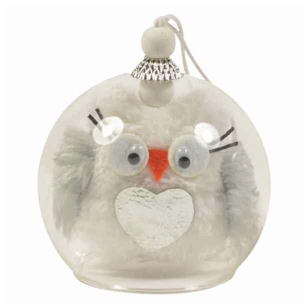 OKRASEK ZA JELKO R+W STEKLNA KROGLA S SOVO 10 CM PREMERA SORTIRANO