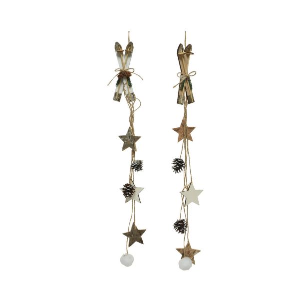 OKRASEK ZA JELKO SMUČI Z ZVEZDICAMI 54 CM SORT