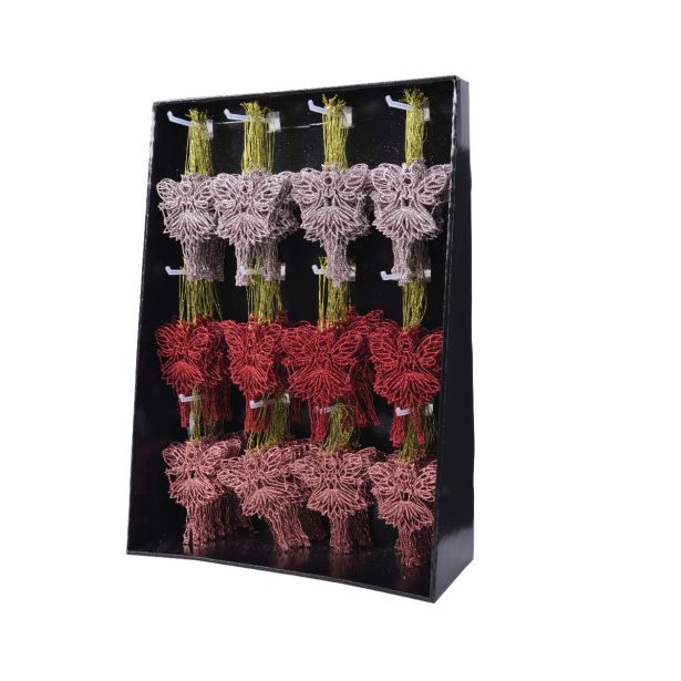 OKRASEK ZA JELKO VILA 15 CM SORT ROZA / T. ROZA / RDEČA