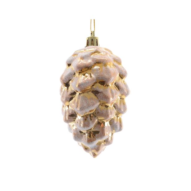 OKRASEK ZA NOVOLETNO JELKO -  STORŽ, ZLATE BARVE Z BLEŠČICAMI, 5X9 CM