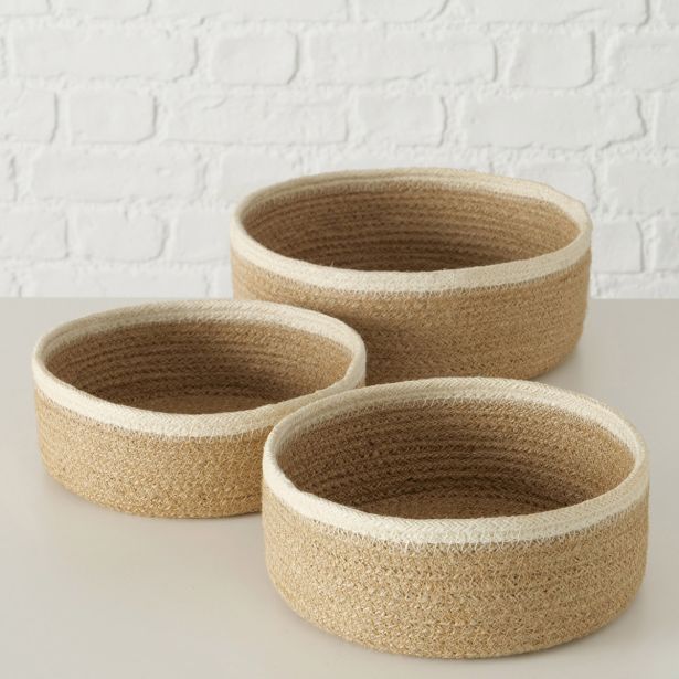 OKRASNA KOŠARA BOLTZE BEŽ/RJAVA OKROGLA, JUTA, 45660