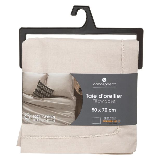 POSTELJNINA ATMOSPHERE PREVLEKA ZA VZGLAVNIK 70X50X3 CM, BEŽ