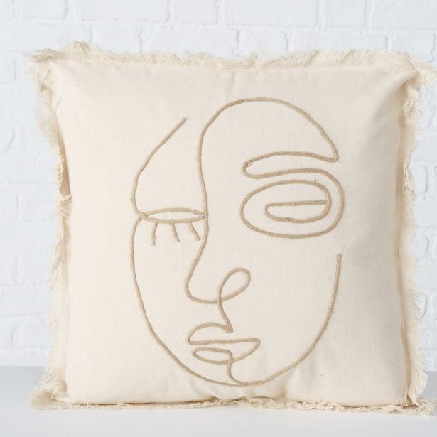 OKRASNI VZGLAVNIK BOLTZE BEŽ, ABSTRAKT, 45X45 CM