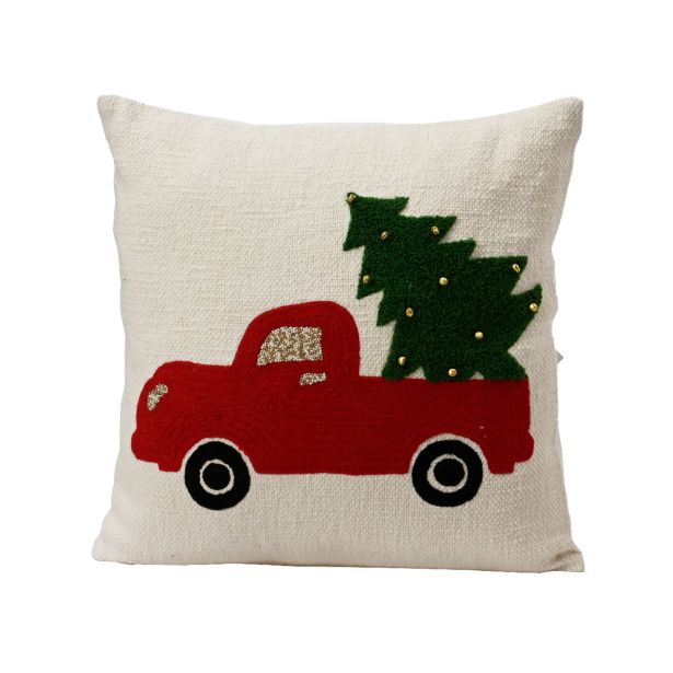 OKRASNI VZGLAVNIK DECORIS 45X45 CM, BOŽIČNI, SMREKICA ALI NAPIS, SORT.