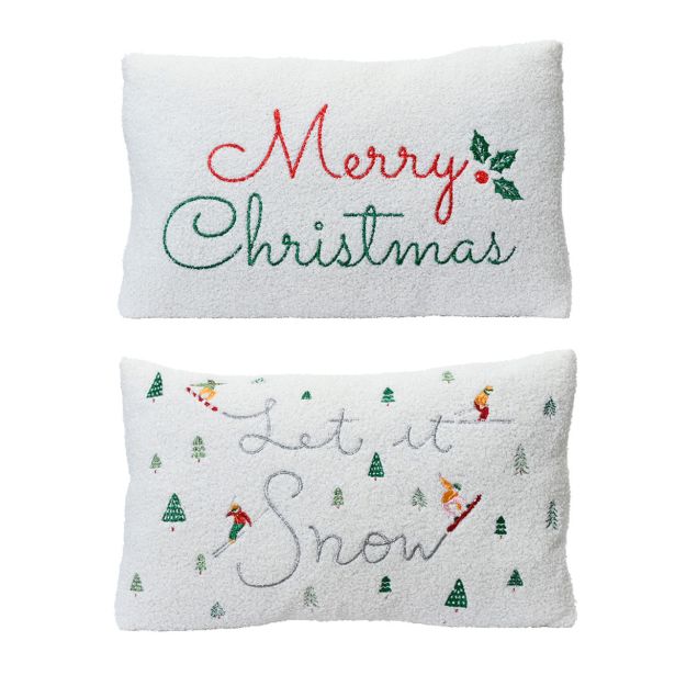 OKRASNI VZGLAVNIK DECORIS BEL VESEL BOZIČ 50X30 CM