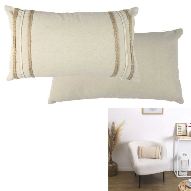 OKRASNI VZGLAVNIK HOME DECO BEŽ Z VZORCEM 50X30 CM