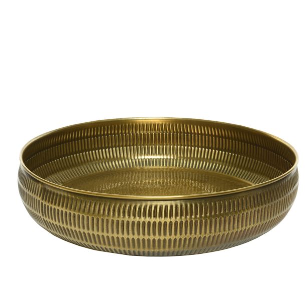 SERVIRNI PLADENJ DECORIS OKROGEL, ZLATE BARVE FI 30 CM, VIŠINA 6.5 CM