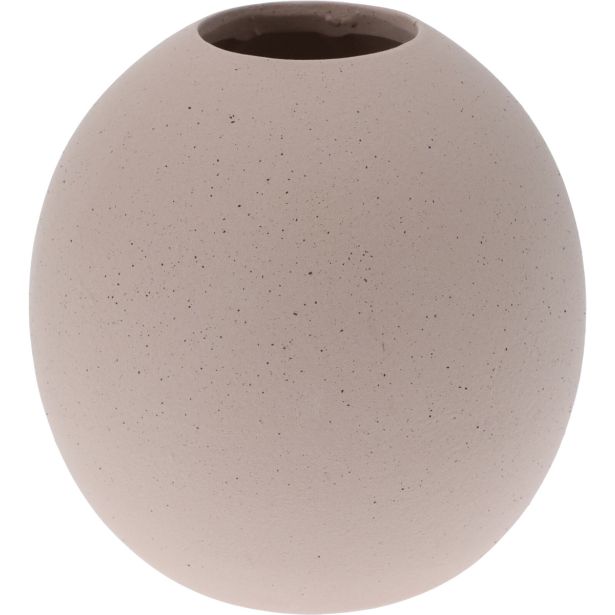 VAZA EH OKROGLA, BEŽ BARVE, MAT 12X12X12 CM