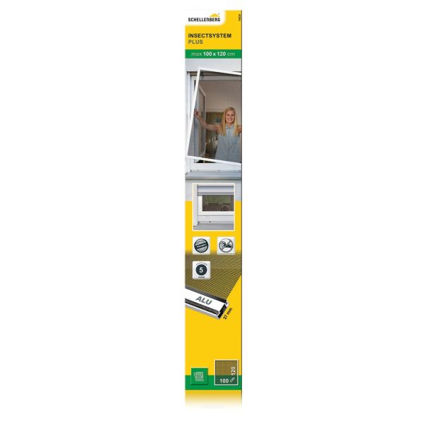 SCHELLENBERG KOMARNIK ZA OKNO Z ALUMINIJASTIM OKVIRJEM PLUS 100X120 BEL