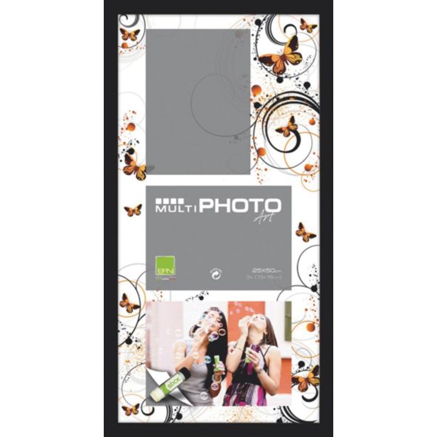 OKVIR ZA SLIKO BUBOLA&NAIBO MULTI ČRN 25X50 CM ZA 3 SLIKE