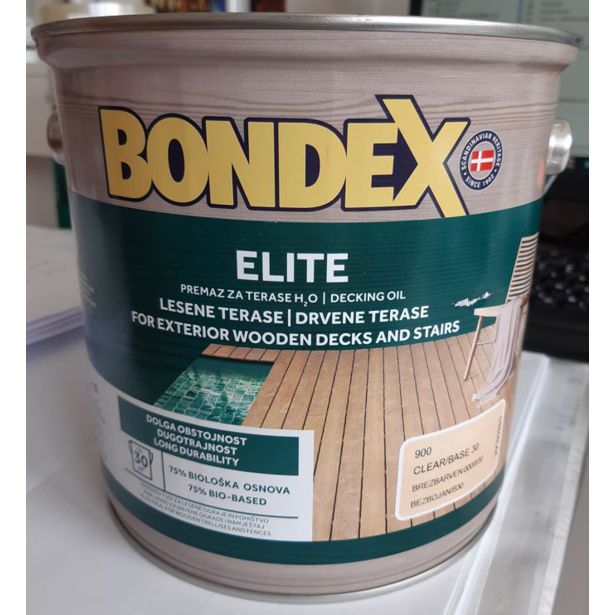 OLJE ZA LES BONDEX DECKING OLJE ELITE BREZBARVNI 2.5 L