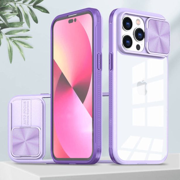 ONASI LENS COVER SILIKONSKI OVITEK ZAŠČITA ZA IPHONE 15 PRO - PROZORNO/VIJOLA