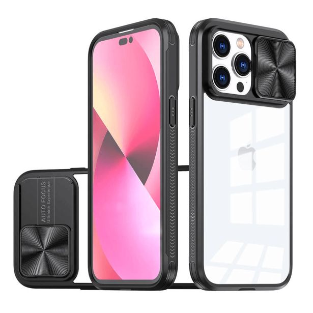 ONASI LENS COVER SILIKONSKI OVITEK ZAŠČITA ZA IPHONE 15 - PROZORNO/ČRN