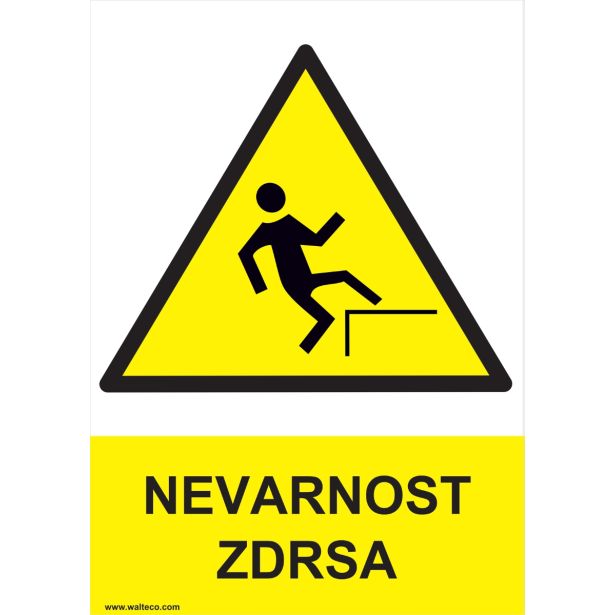 OPOZORILNI ZNAK WALTECO NEVARNOST ZDRSA