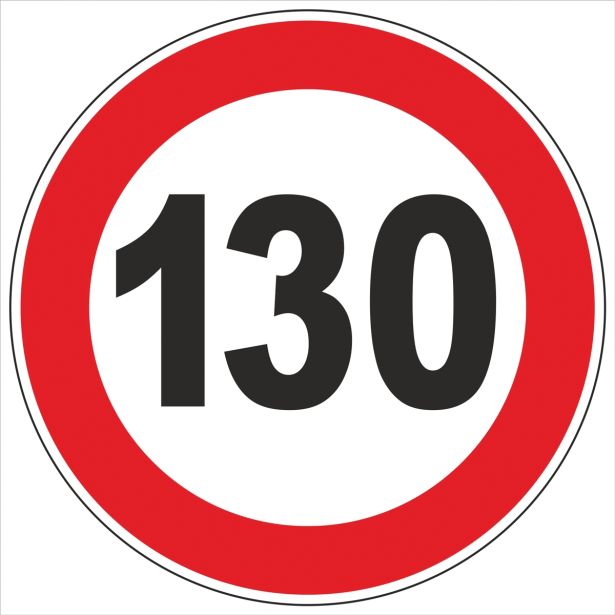 OPOZORILNI ZNAK WALTECO OMEJITEV HITROSTI 130