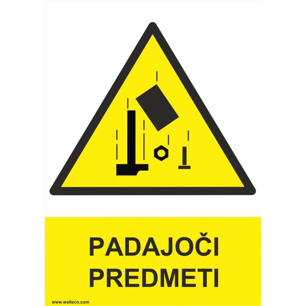 OPOZORILNI ZNAK WALTECO PADAJOČI PREDMETI