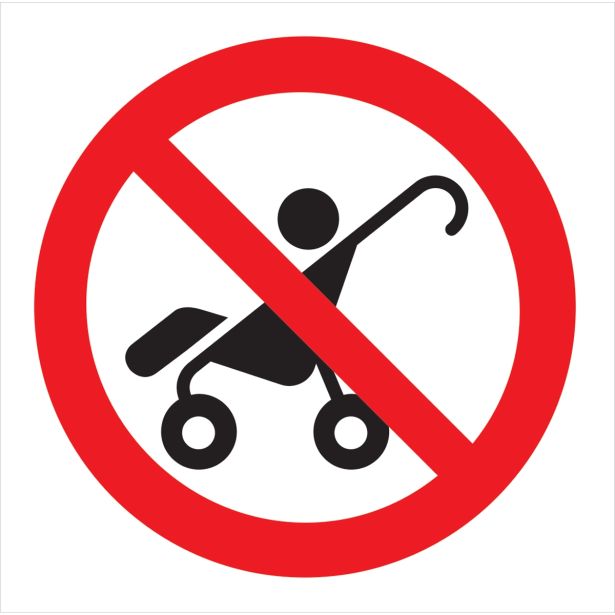 OPOZORILNI ZNAK WALTECO PREPOVEDANO ZA OTROŠKE VOZIČKE