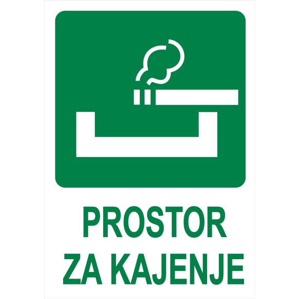 OPOZORILNI ZNAK WALTECO PROSTOR ZA KAJENJE