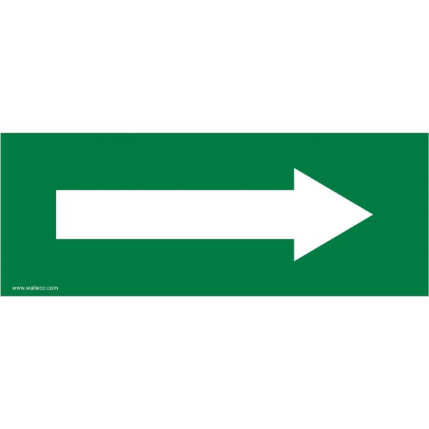 OPOZORILNI ZNAK WALTECO PUŠČICA ZELENA - NALEPKA 210X80MM