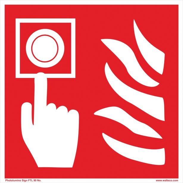 OPOZORILNI ZNAK WALTECO TIPKA ZA POŽAR ODSEVNA