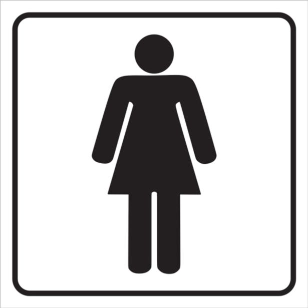 OPOZORILNI ZNAK WALTECO WC ŽENSKI - NALEPKA 80X80MM