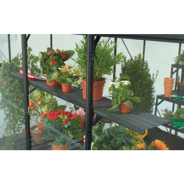 OPREMA ZA RASTLINJAK VITAVIA ALUMINJAST STENSKI REGAL 122X15CM. ČRNI