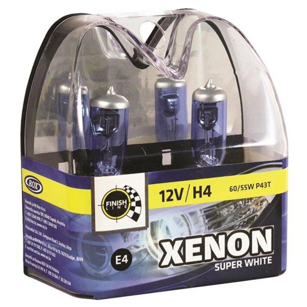 AVTOMOBILSKA ŽARNICA FINISH LINE SET H4 12V 2-1 XENON SUPER WHITE