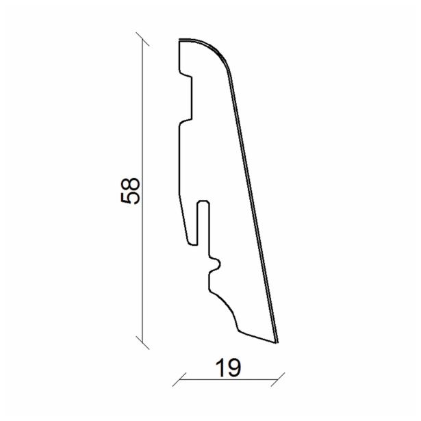 ZAKLJUČNA TALNA LETEV FN OREH 19X58X2500 MM FURNIR
