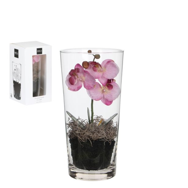 UMETNO CVETJE MICA ORHIDEJA ROZA V ŠKATLI V30XP15CM
