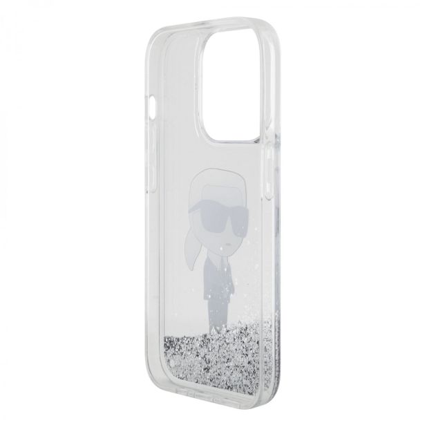 ORIGINALEN KARL LAGERFELD OVITEK IPHONE 15 PRO - NFT KARL BODY - PROZORNA TRDA ZAŠČITA Z BLEŠČICAMI - KLHCP15LLNKHCH