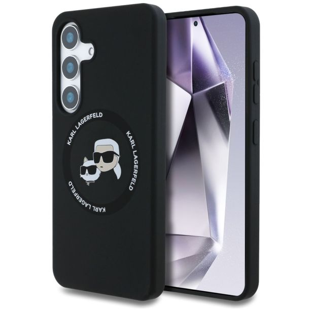 ORIGINALEN KARL LAGERFELD OVITEK MAGSAFE SAMSUNG GALAXY S25 5G - HEADS - ČRN - KLHMS25SSKCHTCK